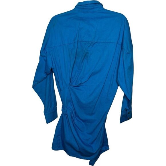 Pfifer Forbes Mini Dress in Pool Blue Size M Revolve Shirt Classic Asymmetrical - Picture 5 of 14